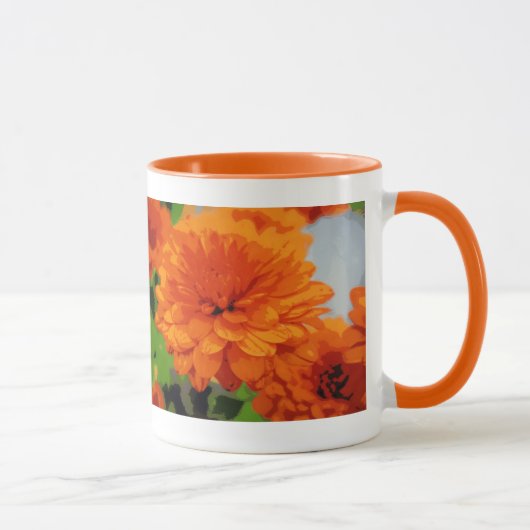 Tasse de boisson Mums Orange d'Automne (Droite)
