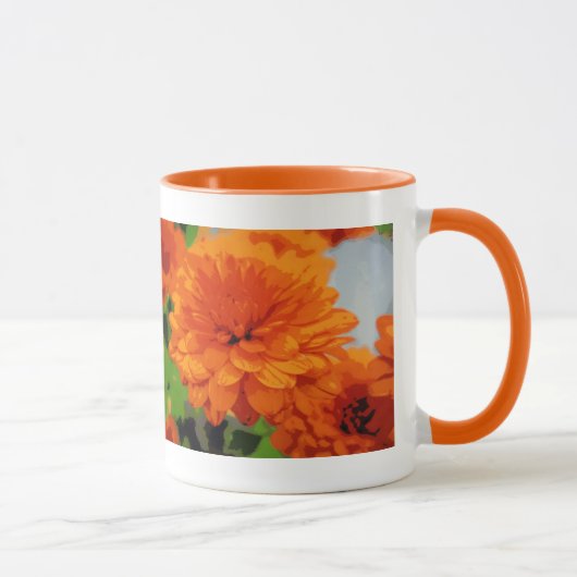 Tasse de boisson Mums Orange d'Automne (Droite)