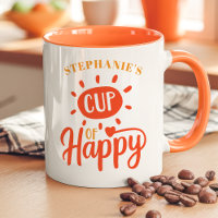 Tasse de Bonheur Mug Personnalisé de Soleil