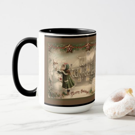 Tasse de bonhomme de neige de Noël (Avec donut)