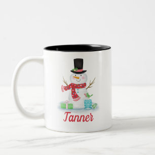 Tasse de bonhomme de neige de vacances d'hiver
