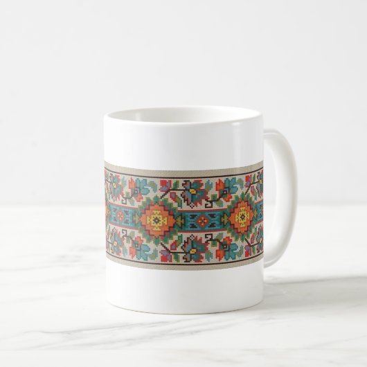 Tasse de broderie de fleur de Vyshyvanka (Devant droit)