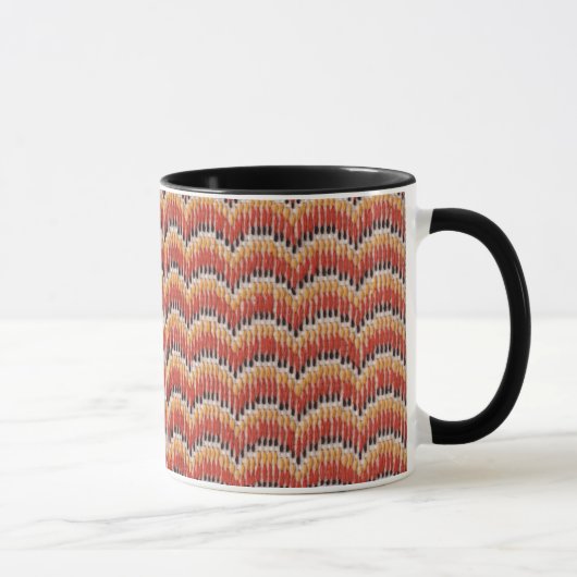 Tasse de broderie de main - vermillon/bargello (Droite)