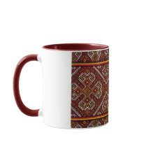 Tasse de broderie de spirales de rouge de