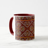 Tasse de broderie de spirales de rouge de (Devant gauche)