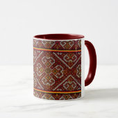 Tasse de broderie de spirales de rouge de (Devant droit)