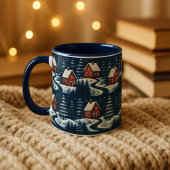 Tasse de cabane d'hiver confortable d'art folklori