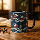 Tasse de cabane d'hiver confortable d'art folklori