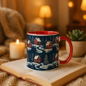 Tasse de cabane d'hiver confortable d'art folklori