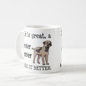 Tasse de cadeau de chien de Terrier de frontière (Devant gauche)