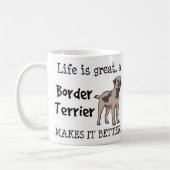 Tasse de cadeau de chien de Terrier de frontière (Gauche)