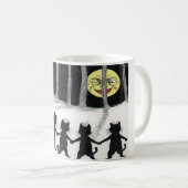 Tasse de cadeau de lune de chat noir (Devant droit)