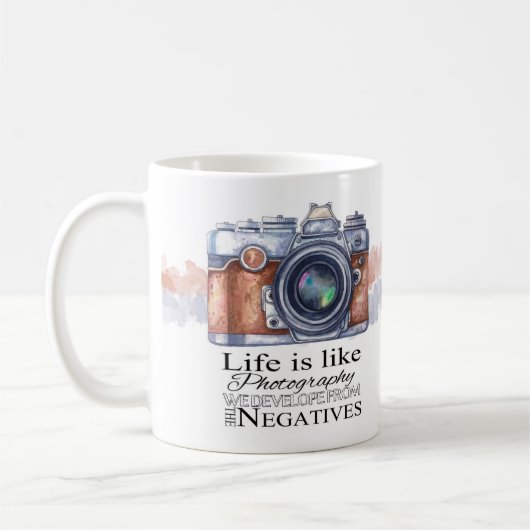 Tasse de cadeau de photographie, avec la citation (Gauche)