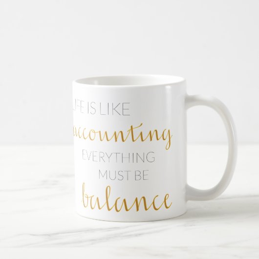 Tasse de cadeau pour le comptable avec l'alphabet (Droite)