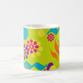 Tasse de café 11oz heureuse florale abstraite (Centre)