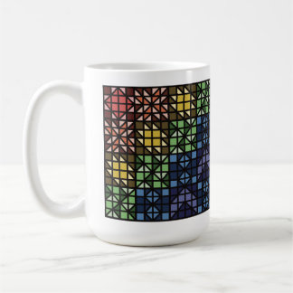 Tasse de café à blocs de patchwork colorés foncés