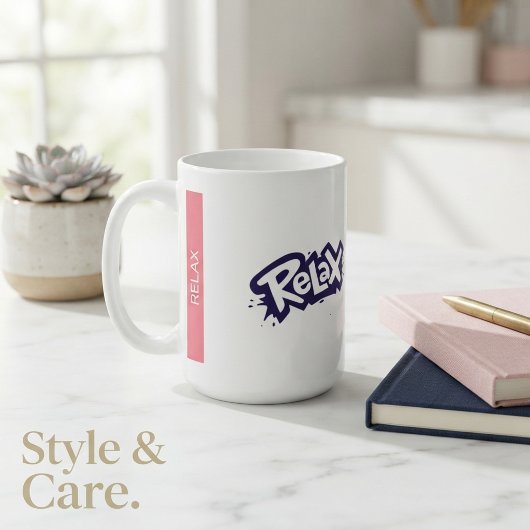Tasse de café à design graphique Relax Text pour u