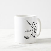 Tasse de café à deux tons avec modèle de monogramm (Devant droit)