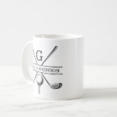 Tasse de café à deux tons avec modèle de monogramm (Devant gauche)