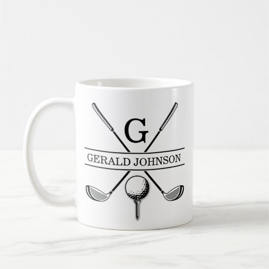 Tasse de café à deux tons avec modèle de monogramm (Gauche)