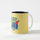 Tasse de café à deux tons de drapeau d'état de New (Devant droit)