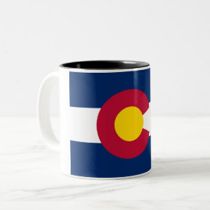 Tasse de café à deux tons de drapeau d'état du