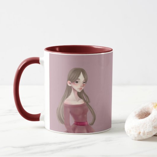 Tasse de café à deux tons de poupée bonjour (Avec donut)