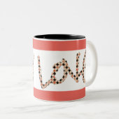 Tasse de café à deux tons "dites amour" (Devant droit)