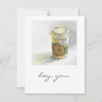 Tasse de café à emporter aquarelle Carte de vœux c