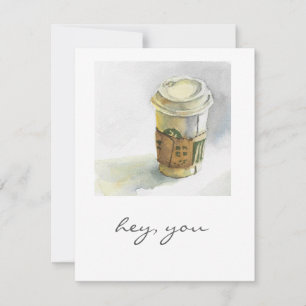 Tasse de café à emporter aquarelle Carte de vœux c