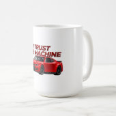 Tasse de café à graphisme de course | Je fais conf (Devant droit)
