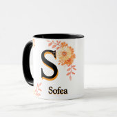 Tasse de café à la lettre élégante S - Mug nom Sof (Devant gauche)