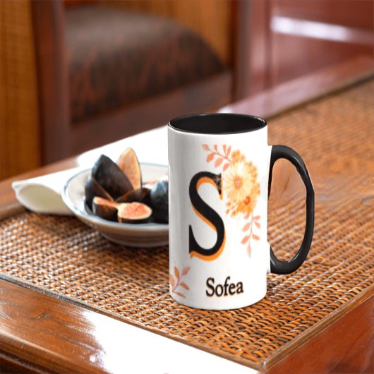 Tasse de café à la lettre élégante S - Mug nom Sof