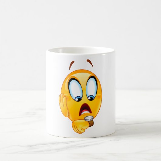 Tasse de café à l'emoji stressé