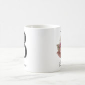 Tasse de café à lettre initiale florale rose boho  (Centre)