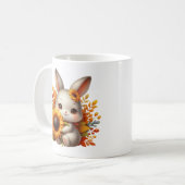 Tasse de café à monogramme de lapin saisonnier d'a (Devant gauche)