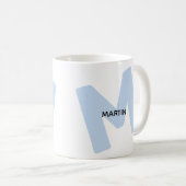 Tasse de café à monogramme et nom oversize moderne (Devant droit)