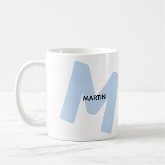 Tasse de café à monogramme et nom oversize moderne