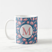 Tasse de café à monogramme Fleurs roses pour maman (Gauche)