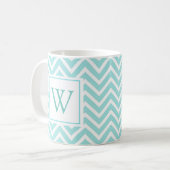 Tasse de café à monogramme initial avec motif Chev (Devant gauche)