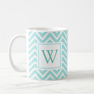 Tasse de café à monogramme initial avec motif Chev