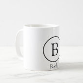 Tasse de café à monogramme initial cercle moderne (Devant gauche)