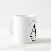 Tasse de café à monogramme initial d'arc moderne (Devant gauche)