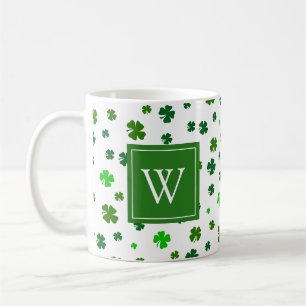 Tasse de café à monogramme initiale trèfle irlanda
