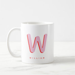 Tasse de café à monogramme personnalisé et nom