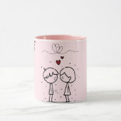 Tasse de café à monogramme pour la Saint-Valentin (Centre)