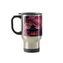 Tasse de café à motif de cerisier en fleur de styl
