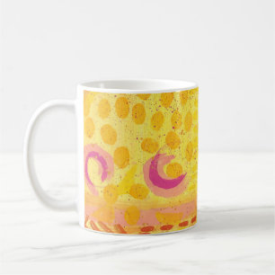 Tasse de café à peinture abstraite Lunes de corail