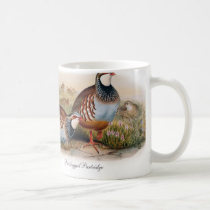 Tasse de café à pieds rouges de perdrix