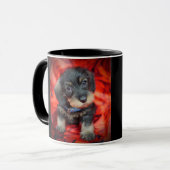 tasse de café à poils durs de chiot de teckel (Devant gauche)